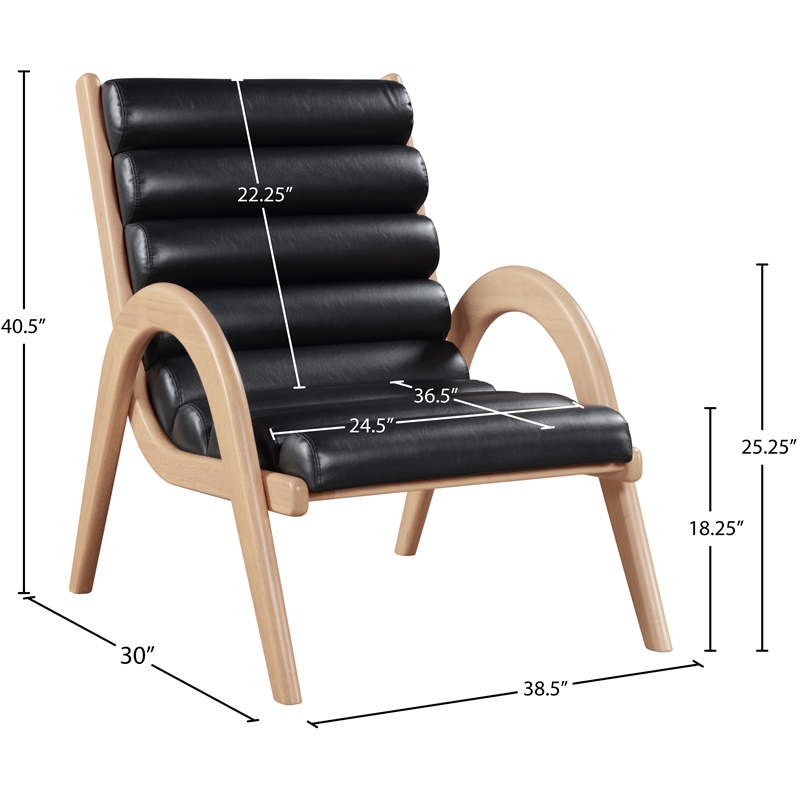 Bowery Hill Contemporary Rich Black Vegan Leather Accent Chair