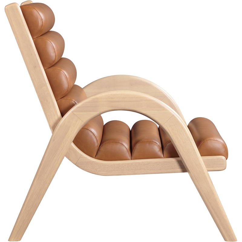 Bowery Hill Contemporary Rich Cognac Vegan Leather Accent Chair