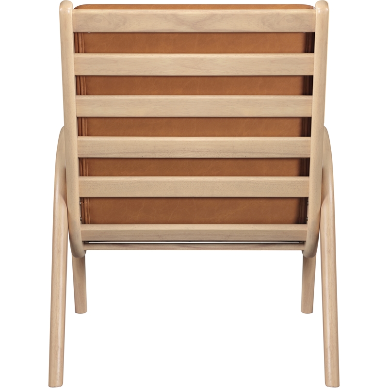 Bowery Hill Contemporary Rich Cognac Vegan Leather Accent Chair