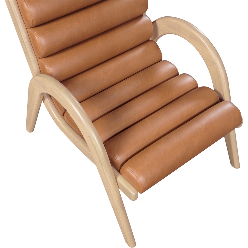 Bowery Hill Contemporary Rich Cognac Vegan Leather Accent Chair