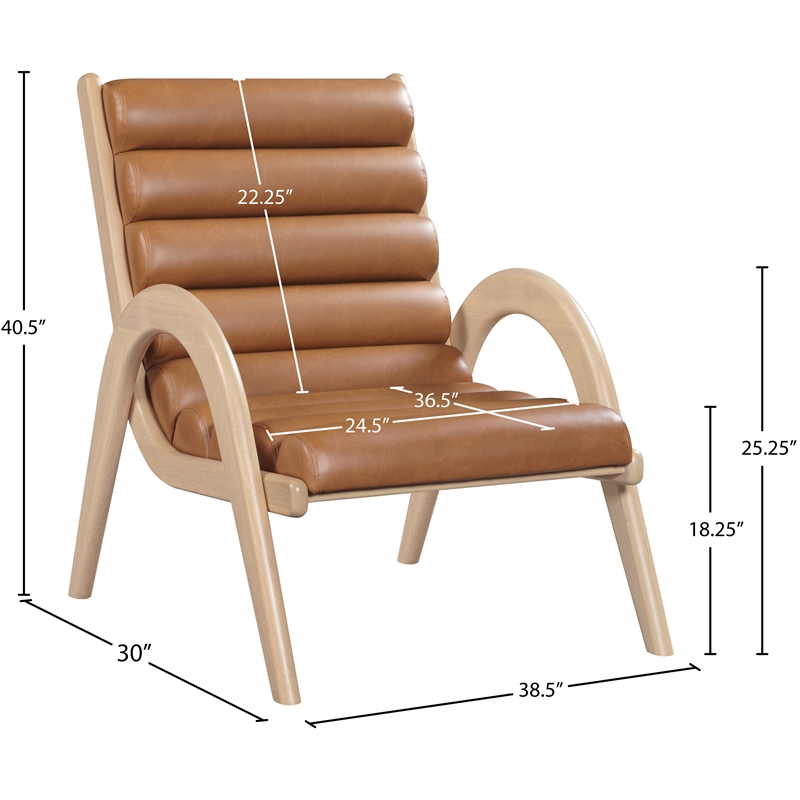 Bowery Hill Contemporary Rich Cognac Vegan Leather Accent Chair