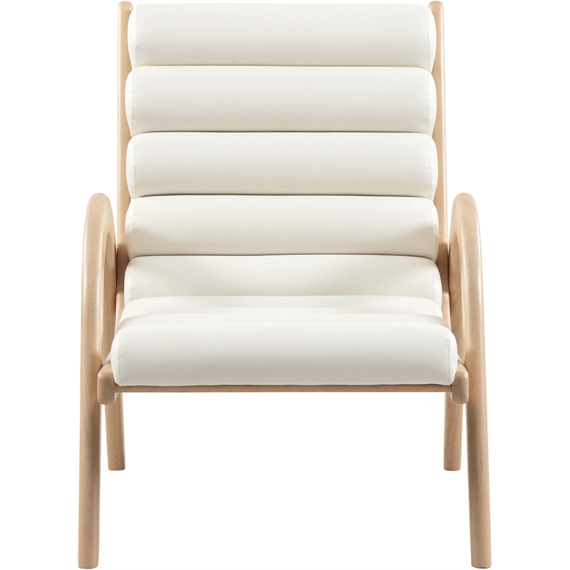 Bowery Hill Contemporary Rich Cream Vegan Leather Accent Chair