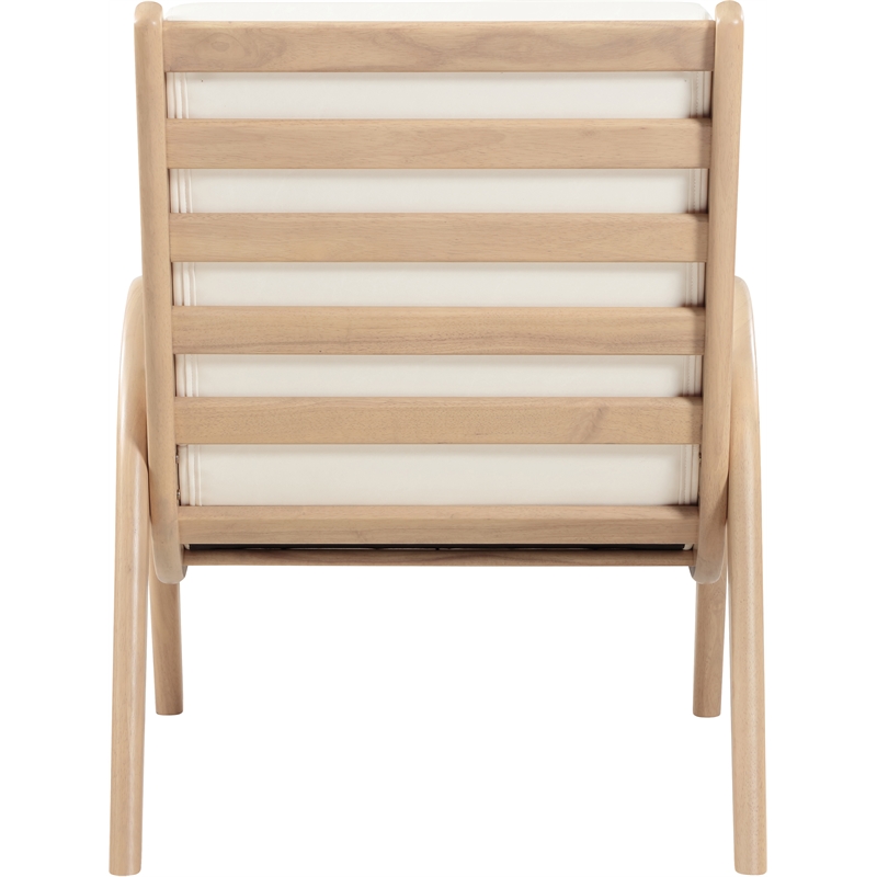 Bowery Hill Contemporary Rich Cream Vegan Leather Accent Chair