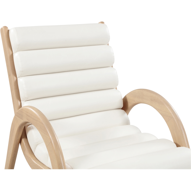 Bowery Hill Contemporary Rich Cream Vegan Leather Accent Chair