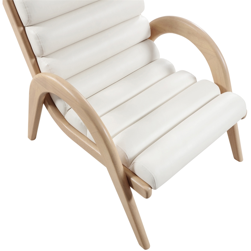 Bowery Hill Contemporary Rich Cream Vegan Leather Accent Chair