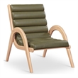 Bowery Hill Contemporary Rich Olive Vegan Leather Accent Chair