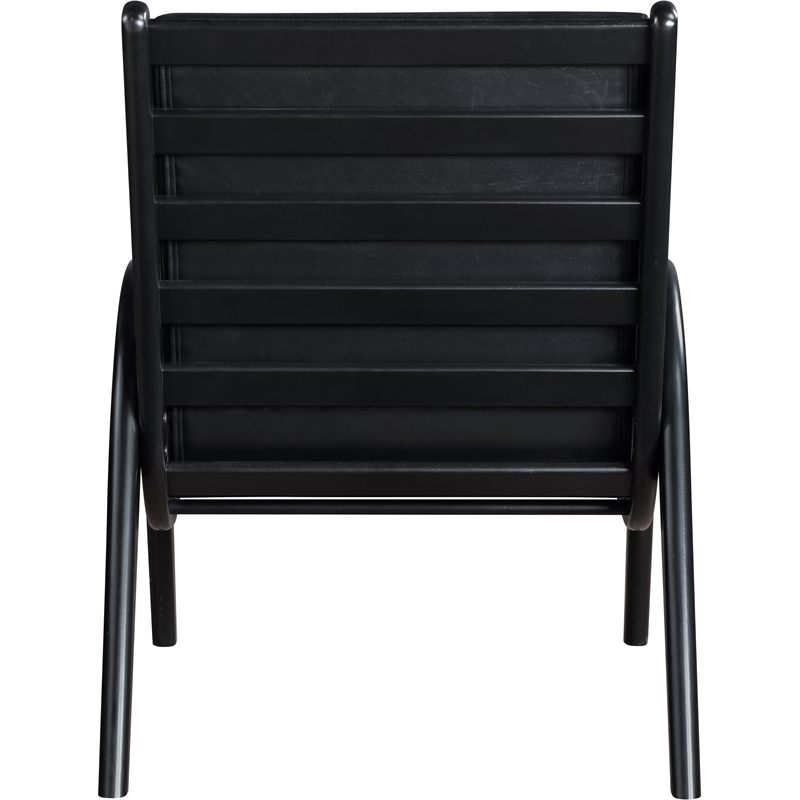 Bowery Hill Contemporary Rich Black Vegan Leather Accent Chair