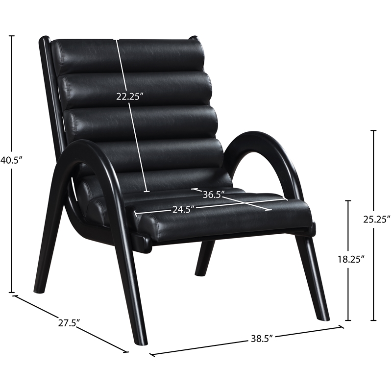 Bowery Hill Contemporary Rich Black Vegan Leather Accent Chair