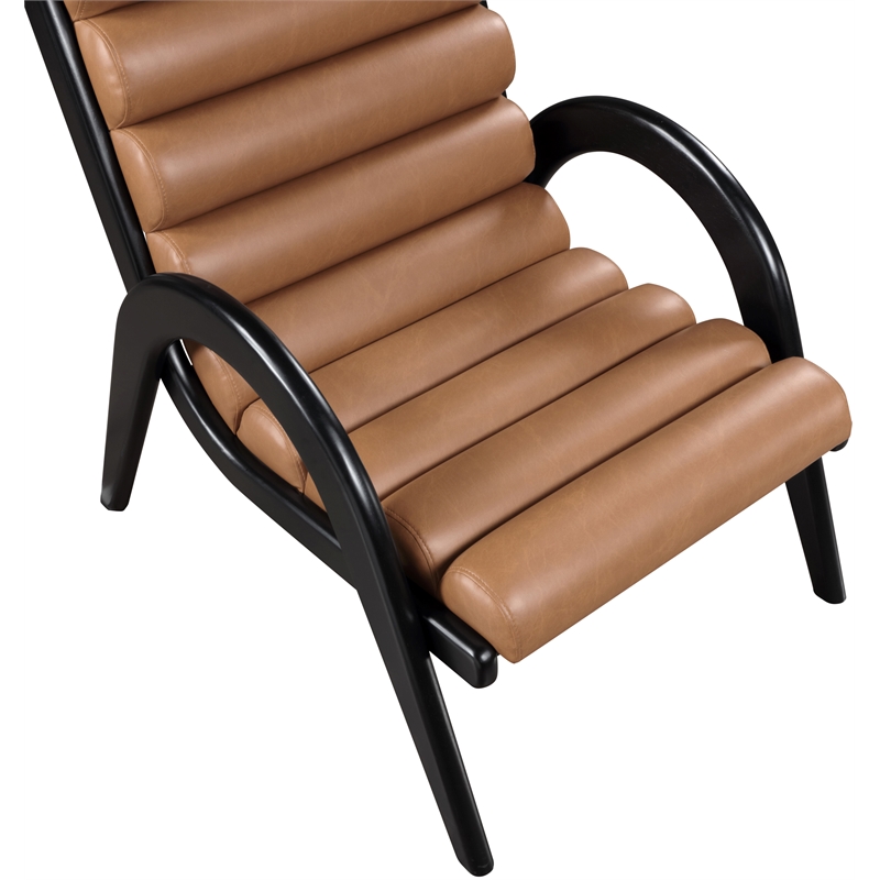 Bowery Hill Contemporary Rich Cognac Vegan Leather Accent Chair