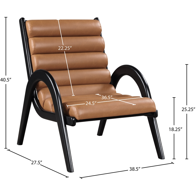 Bowery Hill Contemporary Rich Cognac Vegan Leather Accent Chair