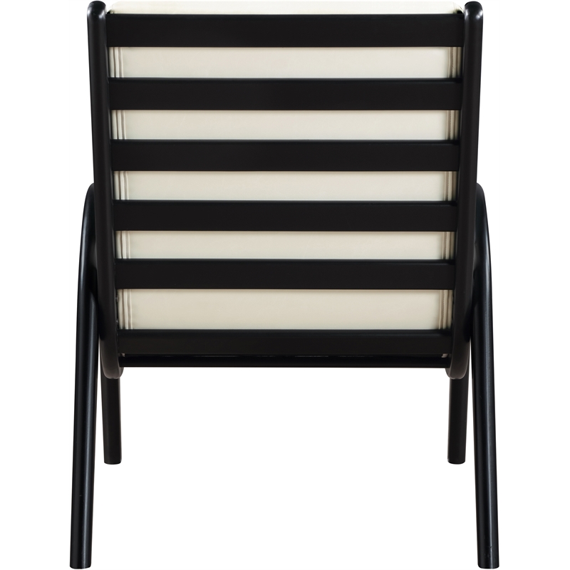 Bowery Hill Contemporary Rich Cream Vegan Leather Accent Chair