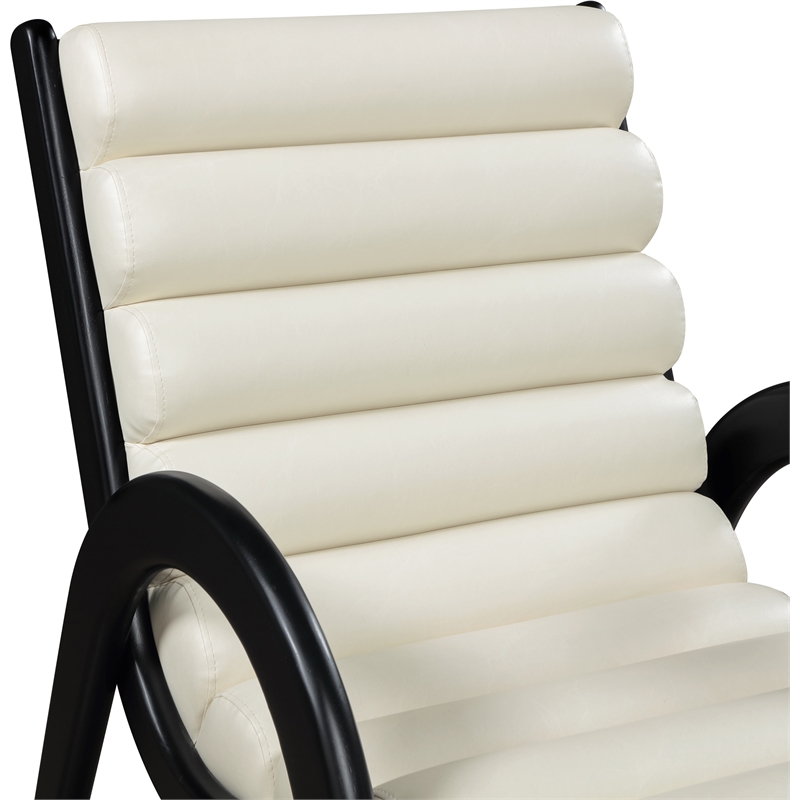 Bowery Hill Contemporary Rich Cream Vegan Leather Accent Chair