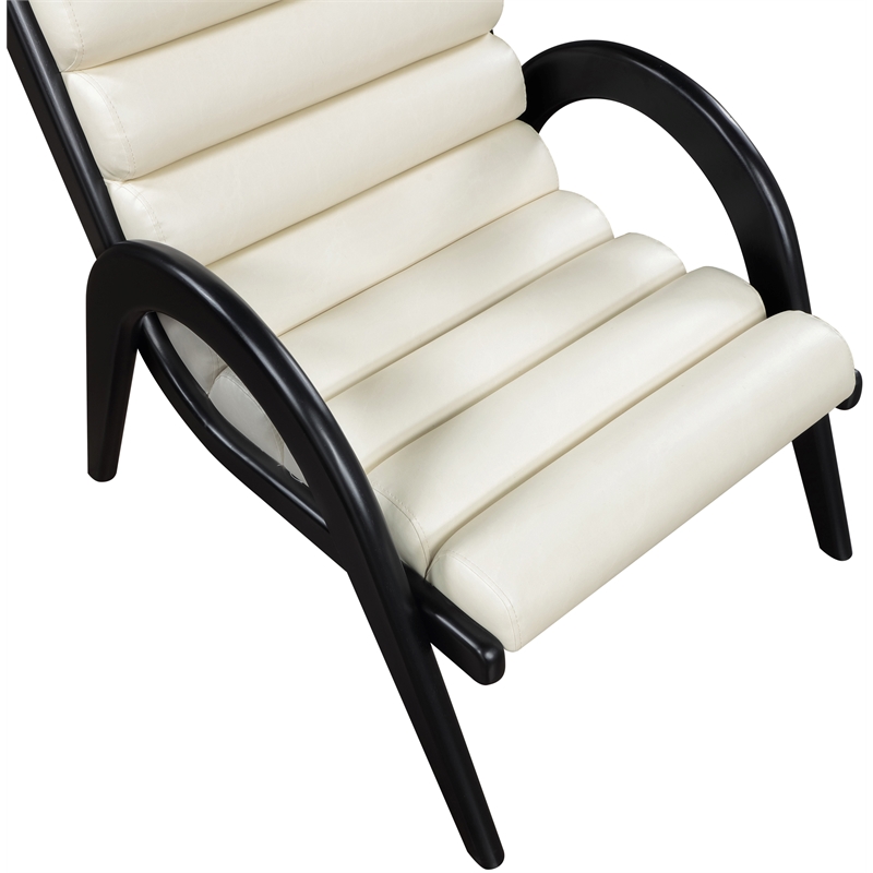 Bowery Hill Contemporary Rich Cream Vegan Leather Accent Chair