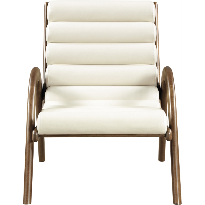 Bowery Hill Contemporary Rich Cream Vegan Leather Accent Chair