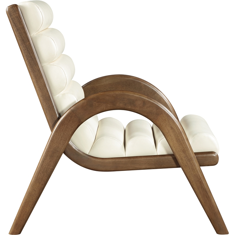 Bowery Hill Contemporary Rich Cream Vegan Leather Accent Chair