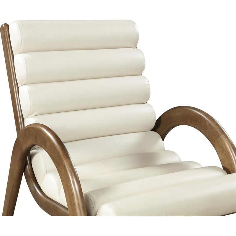 Bowery Hill Contemporary Rich Cream Vegan Leather Accent Chair