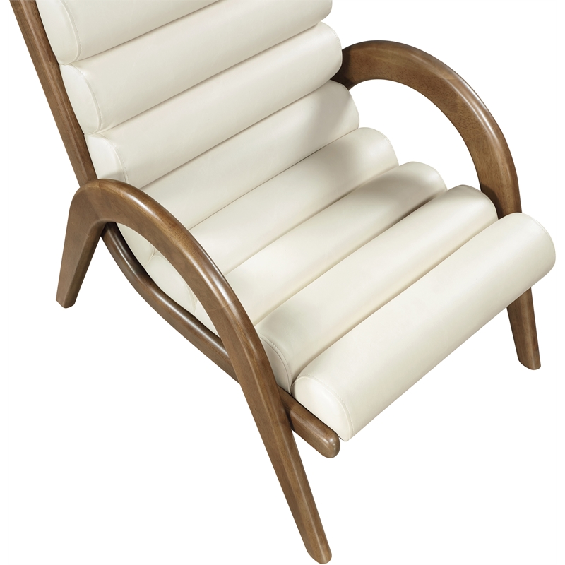 Bowery Hill Contemporary Rich Cream Vegan Leather Accent Chair