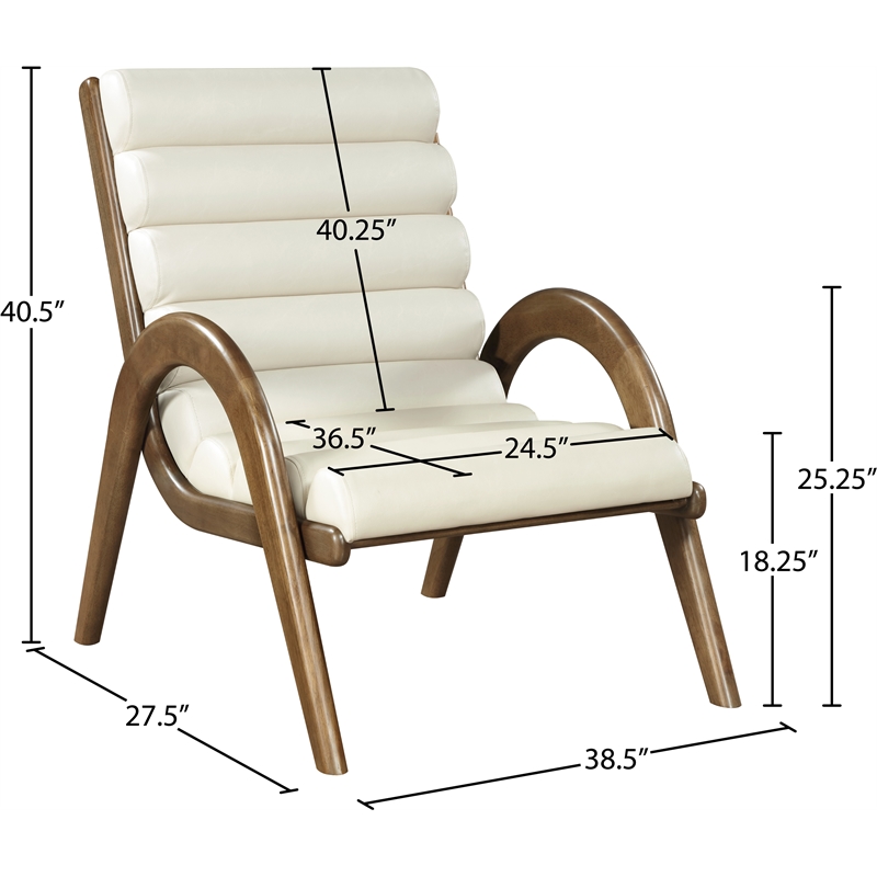 Bowery Hill Contemporary Rich Cream Vegan Leather Accent Chair