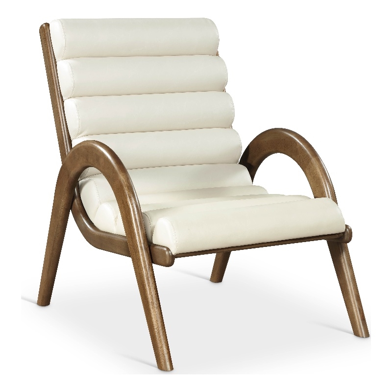 Bowery Hill Contemporary Rich Cream Vegan Leather Accent Chair