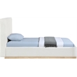 Bowery Hill Contemporary Cream Linen Textured Fabric Twin Bed
