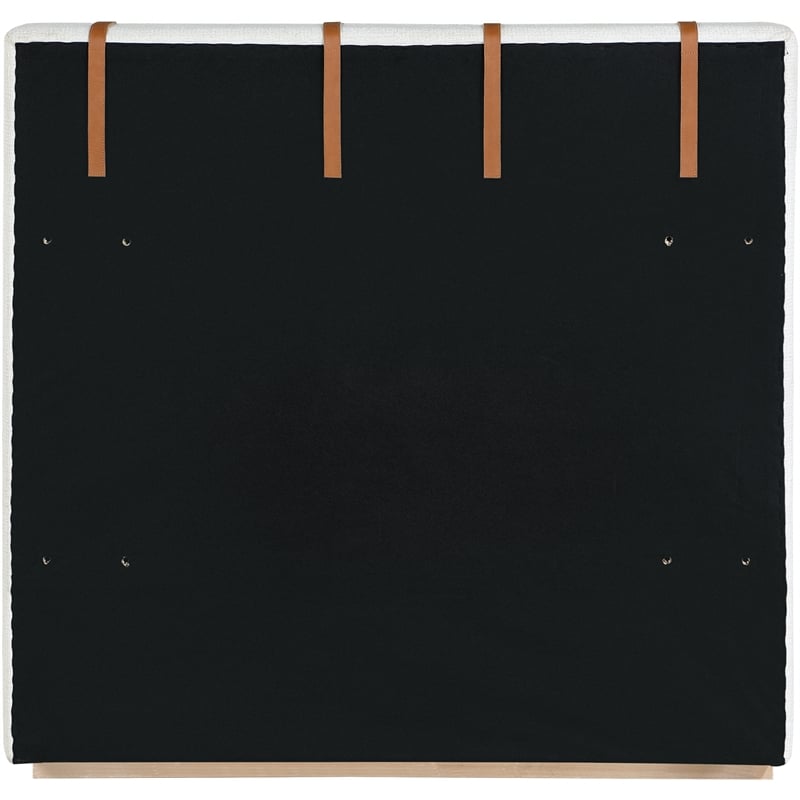 Bowery Hill Contemporary Cream Linen Textured Fabric Twin Bed