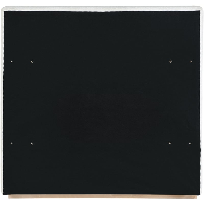 Bowery Hill Contemporary Cream Linen Textured Fabric Twin Bed