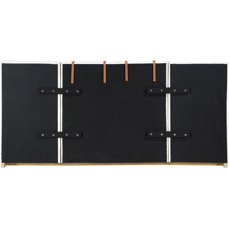 Bowery Hill Contemporary Cream Linen Textured Fabric Twin Bed