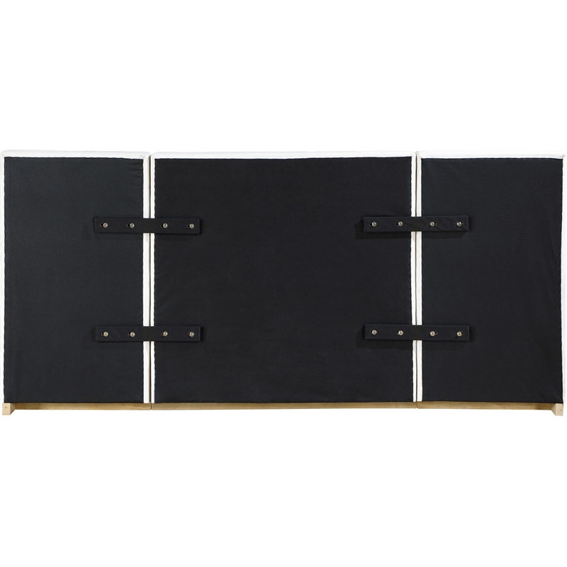 Bowery Hill Contemporary Cream Linen Textured Fabric Twin Bed