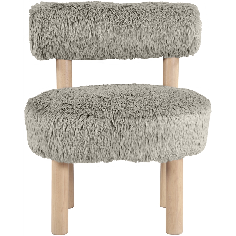 Bowery Hill Contemporary Taupe Vegan Shearling Fabric Upholstered Accent Chair