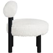 Bowery Hill Contemporary Cream Vegan Shearling Fabric Upholstered Accent Chair