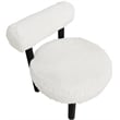 Bowery Hill Contemporary Cream Vegan Shearling Fabric Upholstered Accent Chair