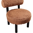 Bowery Hill Contemporary Saddle Vegan Shearling Fabric Upholstered Accent Chair