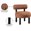 Bowery Hill Contemporary Saddle Vegan Shearling Fabric Upholstered Accent Chair