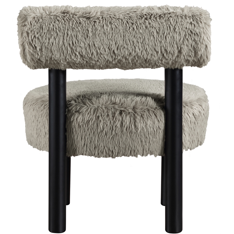 Bowery Hill Contemporary Taupe Vegan Shearling Fabric Upholstered Accent Chair