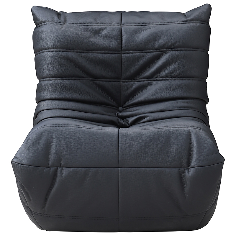 Bowery Hill Contemporary Black Vegan Leather Upholstered Chair