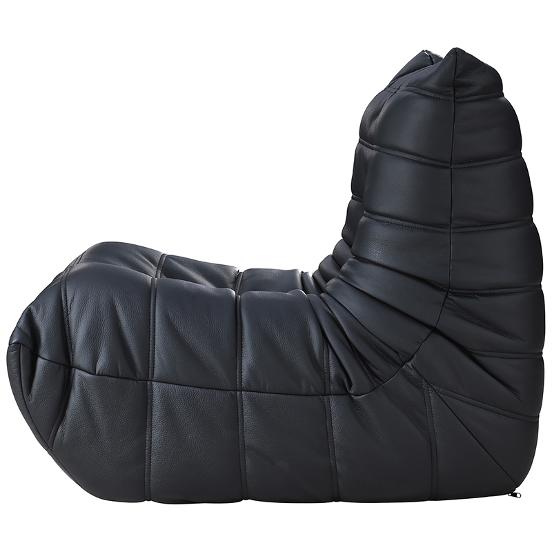 Bowery Hill Contemporary Black Vegan Leather Upholstered Chair