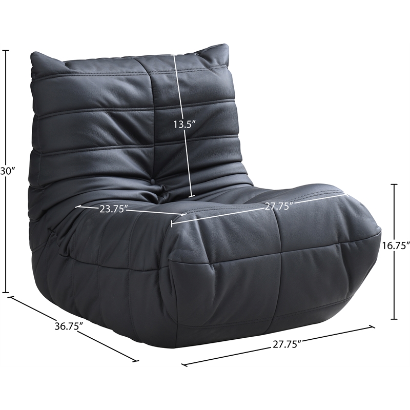 Bowery Hill Contemporary Black Vegan Leather Upholstered Chair