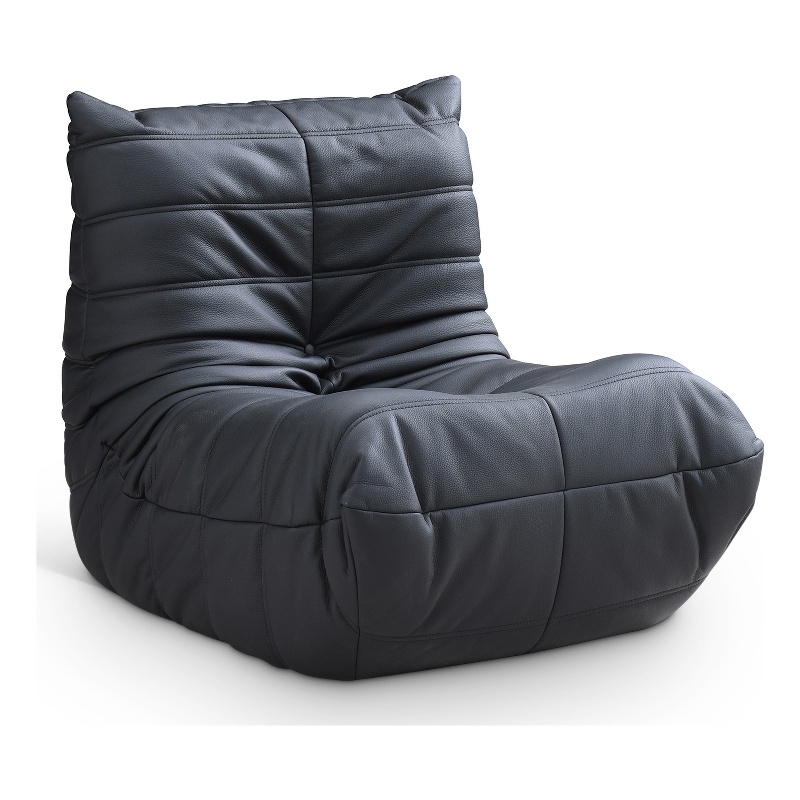 Bowery Hill Contemporary Black Vegan Leather Upholstered Chair