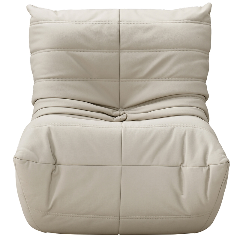 Bowery Hill Contemporary Cream Vegan Leather Upholstered Chair