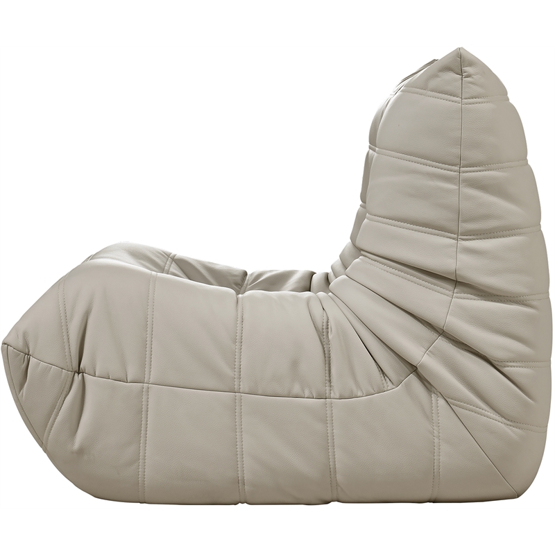 Bowery Hill Contemporary Cream Vegan Leather Upholstered Chair