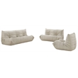 Bowery Hill Contemporary Cream Vegan Leather Upholstered Chair