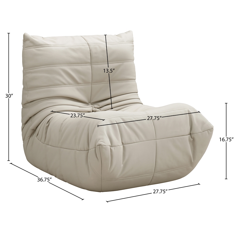 Bowery Hill Contemporary Cream Vegan Leather Upholstered Chair