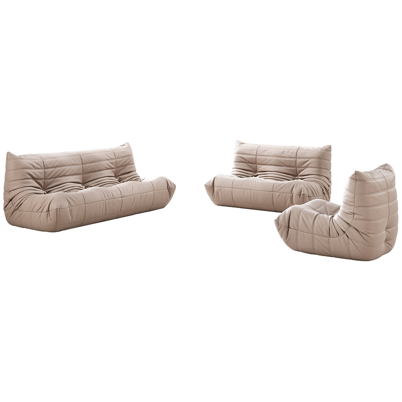 Bowery Hill Contemporary Tan Vegan Leather Upholstered Chair