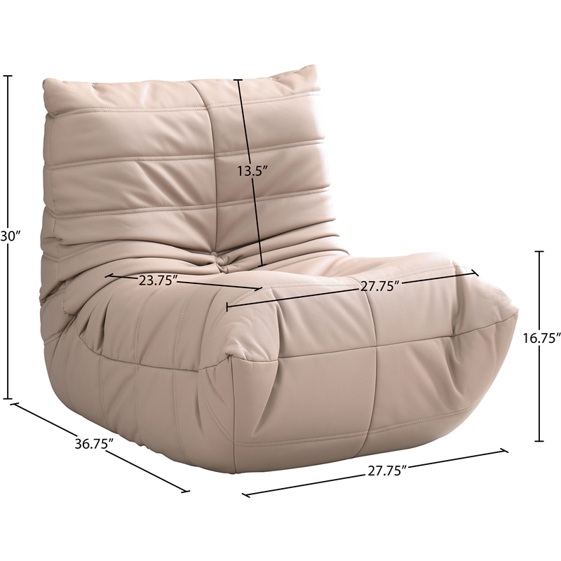 Bowery Hill Contemporary Tan Vegan Leather Upholstered Chair