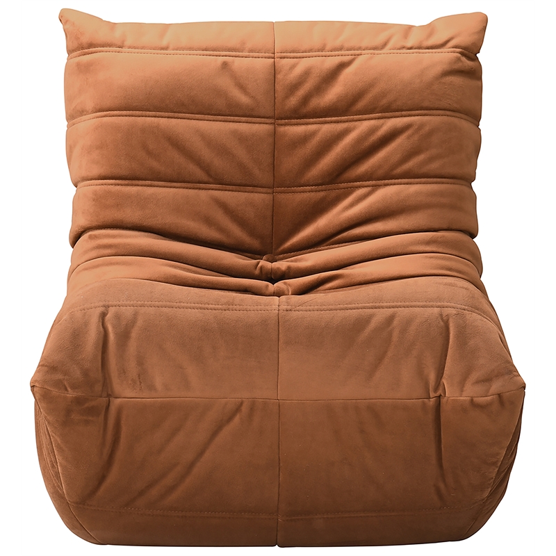 Bowery Hill Contemporary Soft Cognac Velvet Upholstered Chair