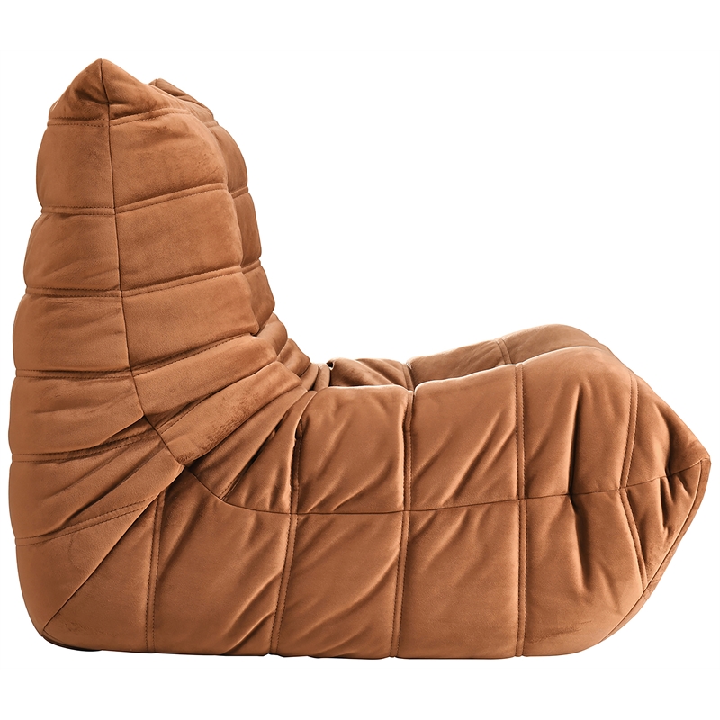 Bowery Hill Contemporary Soft Cognac Velvet Upholstered Chair