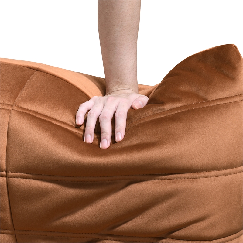 Bowery Hill Contemporary Soft Cognac Velvet Upholstered Chair