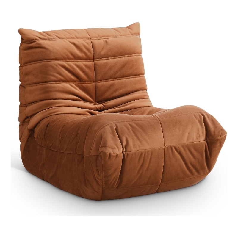 Bowery Hill Contemporary Soft Cognac Velvet Upholstered Chair