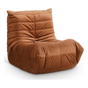 Bowery Hill Contemporary Soft Cognac Velvet Upholstered Chair