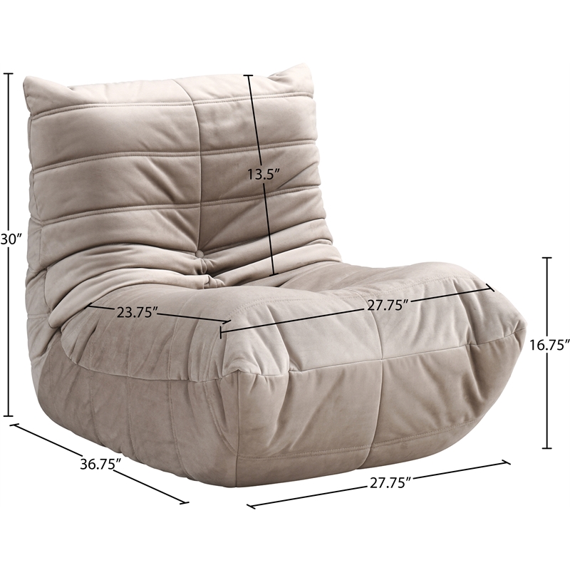 Bowery Hill Contemporary Soft Taupe Velvet Upholstered Chair